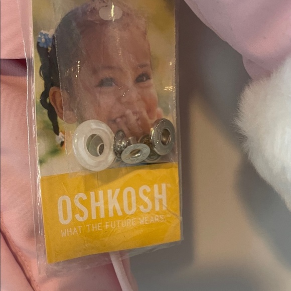 Vintage Oshkosh Pink Winter Jacket with Faux Fur Trim Size 12 Months - Picture 2 of 5